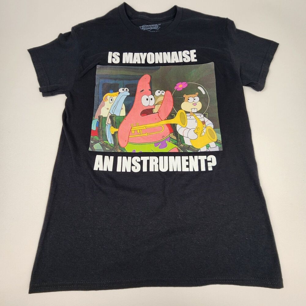 SpongeBob SquarePants Is Mayonnaise An Instrument? Graphic T-Shirt Black S